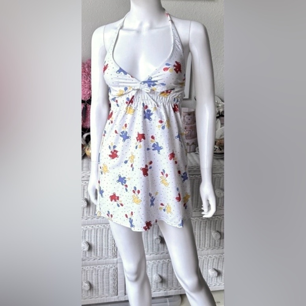 Vanessa Mooney Limited Edition Bears Balloons Swimsuit Top/Cover Up Size XS NWT